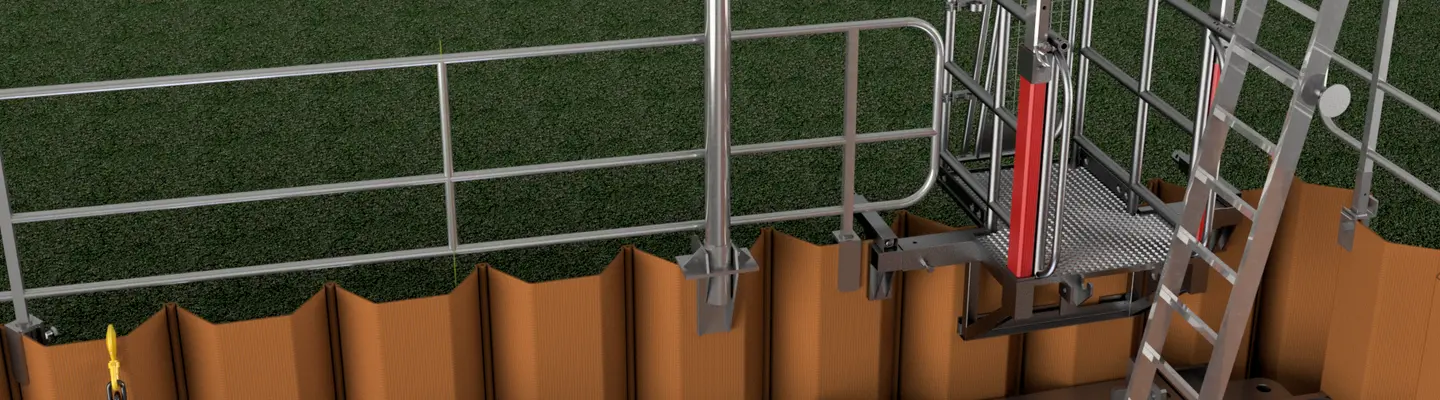 Construction worksite with scaffolding tubes and temporary fencing in place to ensure safety and secure the project area.