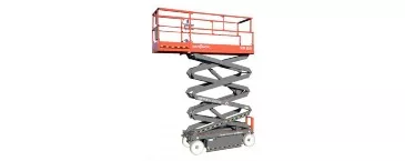 orange scissor lift unextended