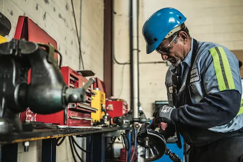 worker using tool