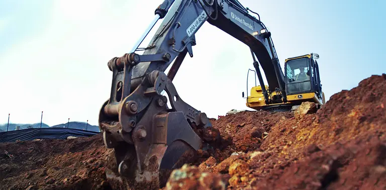 Excavator at jobsite