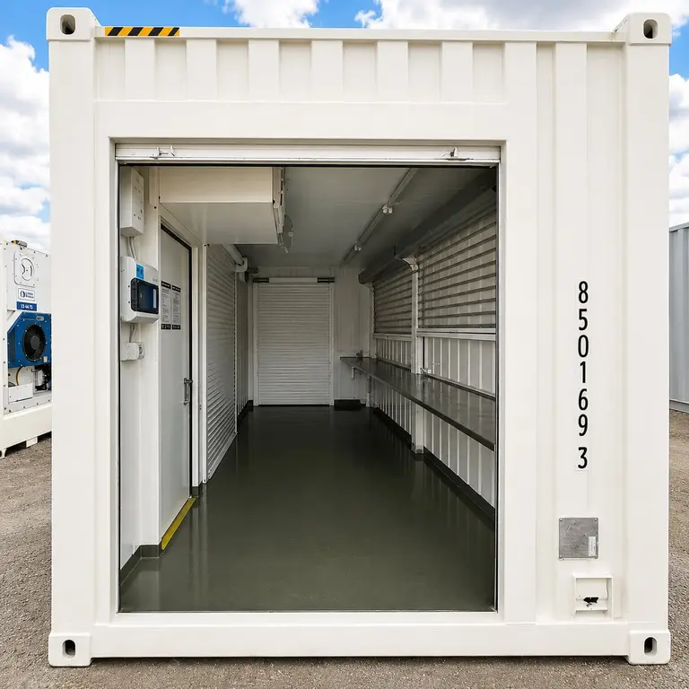 20ft event kiosk container with serving window and awning
