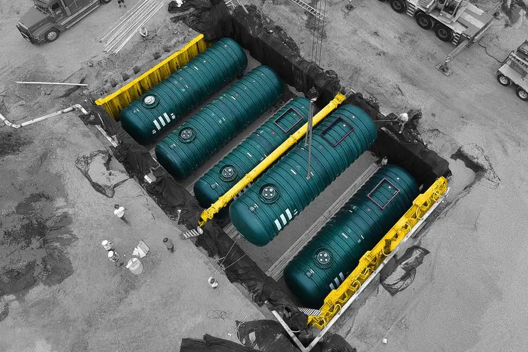 Underground storage in a trench