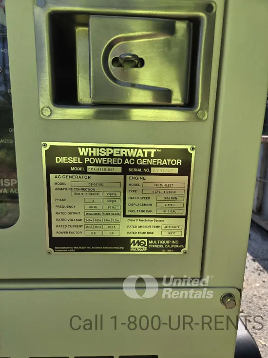 2023 Multiquip DCA25SSIU4F Diesel Generator