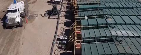 Tank setup on solar farm