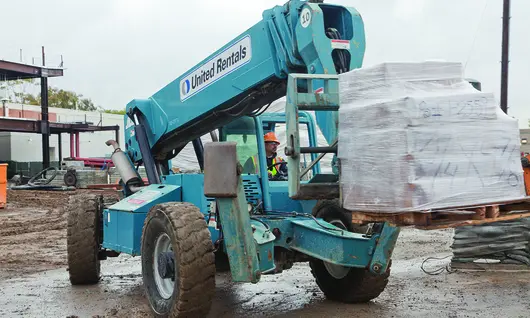 forklift carrying material