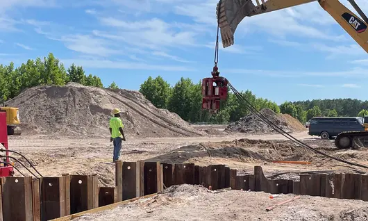 Trench Spoil Piles