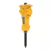 Yellow and Black EPIROC Mini Hydraulic Breaker Attachment for Skid Steer