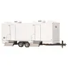 White Jag 6-Station Restroom and Shower Trailer Combo, 6 Sinks