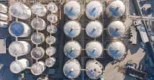birds eye view of industrial site