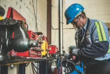 man working in shop