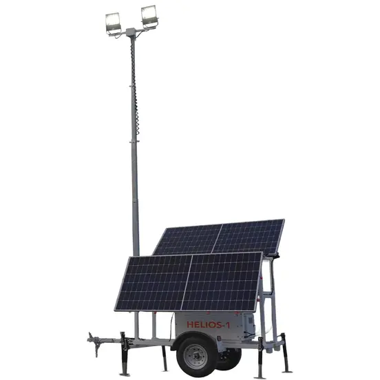 Gray PROGRESS HELIOS-1 1,400W Towable LED Light Tower, 700W Solar
